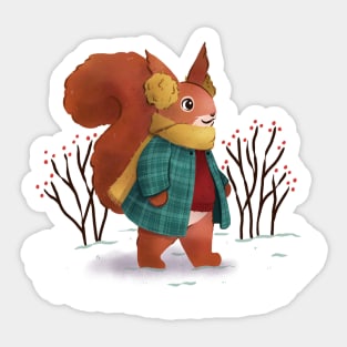 Winter Squirrel Sticker